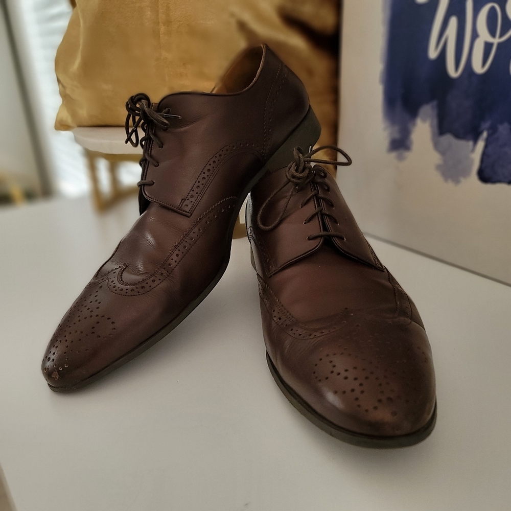 Bally Men's Normal Brown Wing Tip Oxford Dress Shoes Size 12 Great Condition - Picture 11 of 12